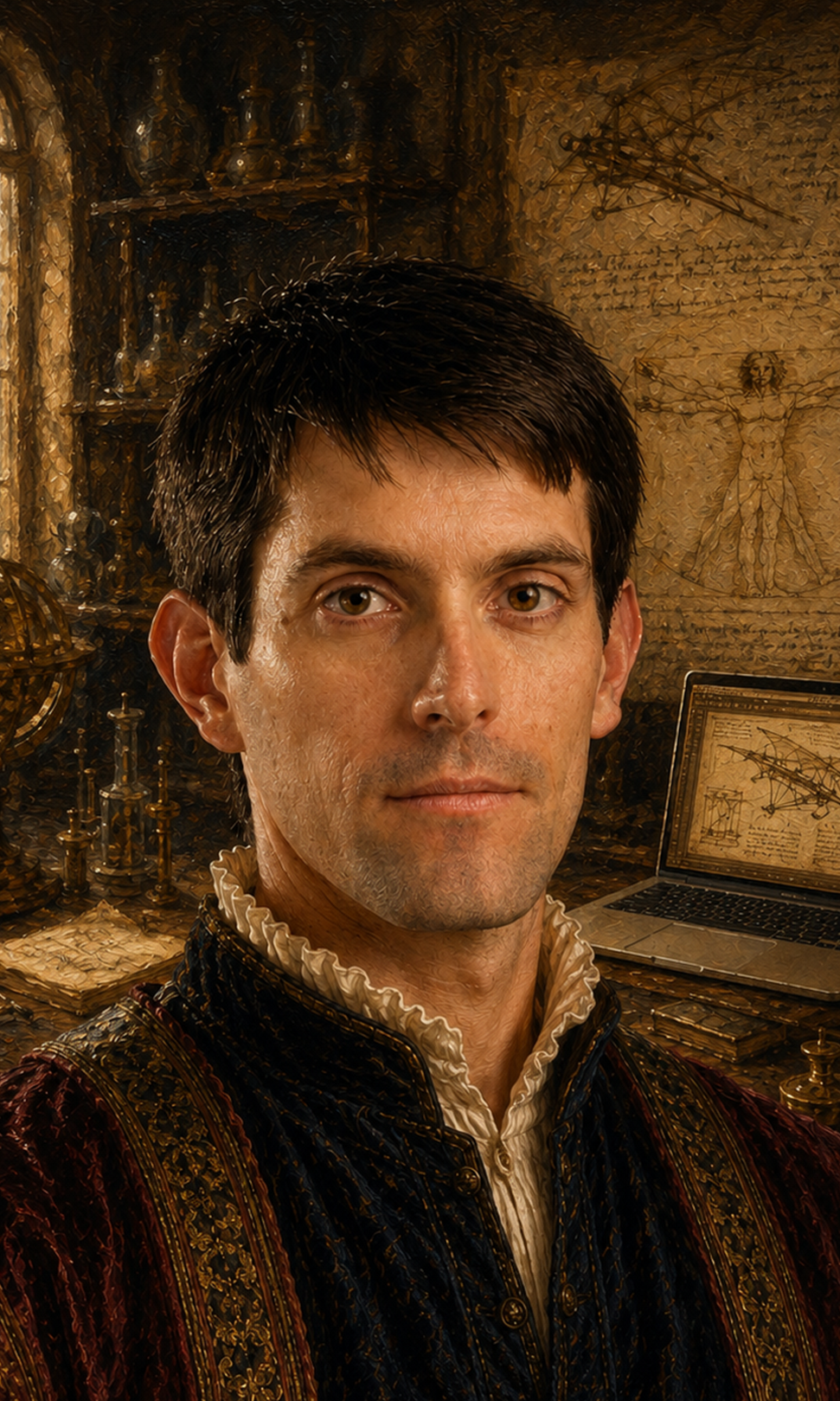 James renaissance inventor portrait